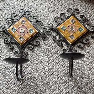 Vintage Mosaic Wall Pair